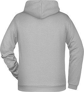 Pánská mikina s kapucí James Nicholson sweat hoodie men, sv. šedý melír, vel. M
