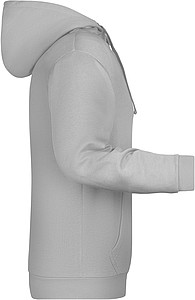 Pánská mikina s kapucí James Nicholson sweat hoodie men, sv. šedý melír, vel. M