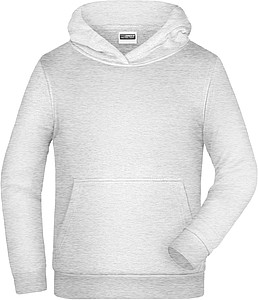 Pánská mikina s kapucí James Nicholson sweat hoodie men, sv. šedý melír, vel. S