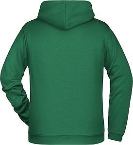 Pánská mikina s kapucí James Nicholson sweat hoodie men, sv. zelená, vel. S