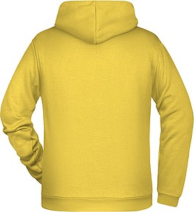 Pánská mikina s kapucí James Nicholson sweat hoodie men, sv. žlutá, vel. S