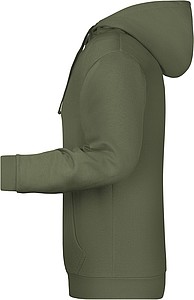 Pánská mikina s kapucí James Nicholson sweat hoodie men, tmavá zelená vojenská, vel. S