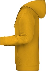Pánská mikina s kapucí James Nicholson sweat hoodie men, tmavě žlutá, vel. XL