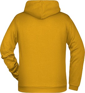 Pánská mikina s kapucí James Nicholson sweat hoodie men, tmavě žlutá, vel. XL