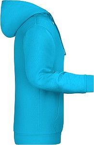 Pánská mikina s kapucí James Nicholson sweat hoodie men, tyrkysová, vel. M