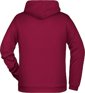 Pánská mikina s kapucí James Nicholson sweat hoodie men, vínová, vel. S