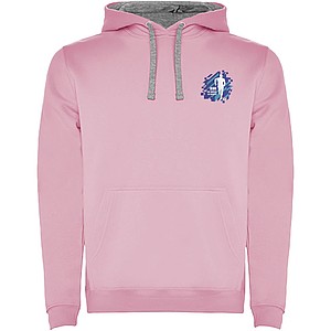 Pánská mikina s kapucí ROLY URBAN, růžová s šedými doplňky, XL