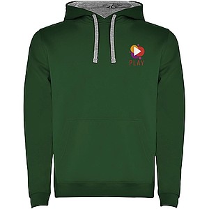 Pánská mikina s kapucí ROLY URBAN, zelená s šedými doplňky, M
