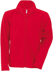 Pánská mikrofleecová mikina Kariban fleece jacket men, červená, vel. M