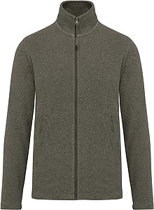 Pánská mikrofleecová mikina Kariban fleece jacket men, tmavě zelený melír, vel. S