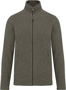 Pánská mikrofleecová mikina Kariban fleece jacket men, tmavě zelený melír, vel. S