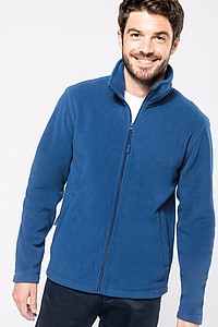 Pánská mikrofleecová mikina Kariban fleece jacket men, tmavě zelený melír, vel. S