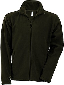 Pánská mikrofleecová mikina Kariban fleece jacket men, vojenská zelená tmavá, vel. L