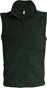 Pánská mikrofleecová vesta Kariban fleece vest men, tmavě zelená, vel. S