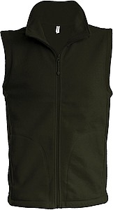 Pánská mikrofleecová vesta Kariban fleece vest men, vojenská tmavá zelená, vel. 3XL