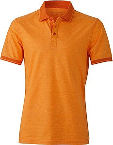 Pánská polokošile James Nicholson polo melange men, oranžová/tmavě oranžová, vel. 3XL