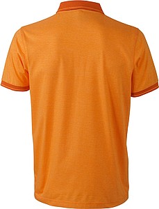 Pánská polokošile James Nicholson polo melange men, oranžová/tmavě oranžová, vel. 3XL