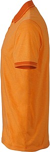 Pánská polokošile James Nicholson polo melange men, oranžová/tmavě oranžová, vel. L