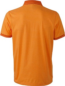 Pánská polokošile James Nicholson polo melange men, oranžová/tmavě oranžová, vel. L