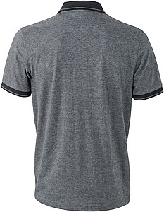 Pánská polokošile James Nicholson polo melange men, šedá/černá, vel. M