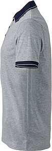 Pánská polokošile James Nicholson polo melange men, šedá/námořní modrá, vel. M