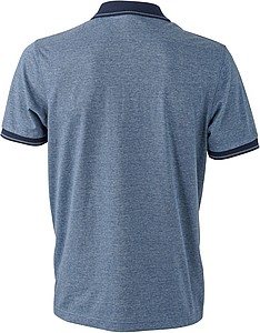 Pánská polokošile James Nicholson polo melange men, sv. modrá/ tmavě modrá, vel. M