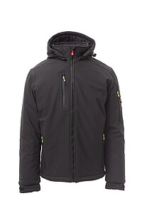 Pánská softshellová bunda PAYPER CREEK PAD ULTRALITE, antracitová, 4XL - bunda s potiskem