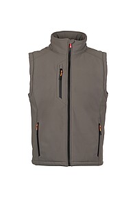 Pánská softshellová vesta PAYPER CREEK PAD VEST ULTRALITE, šedá, L - vesta s potiskem