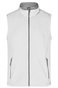 Pánská vesta James & Nicholson Promo softshell, bílá 3XL