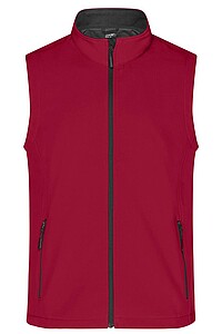 Pánská vesta James & Nicholson Promo softshell, červená/černá, velikost 3XL