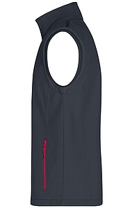 Pánská vesta James & Nicholson Promo softshell, tmavě šedá/červená, velikost S