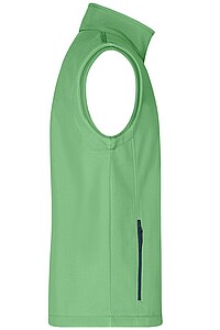 Pánská vesta James & Nicholson Promo softshell, zelená/námořní modrá, velikost L