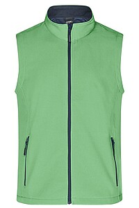 Pánská vesta James & Nicholson Promo softshell, zelená/námořní modrá, velikost M