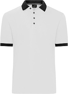 Pánské kontrastní piqué polo James & Nicholson, bílá, M - reklamní předměty