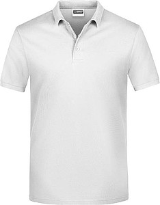 Pánské piqué polo James & Nicholson, bílá, 5XL
