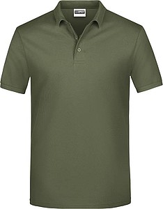 Pánské piqué polo James & Nicholson, sv. vojenská zelená, L - reklamní polokošile