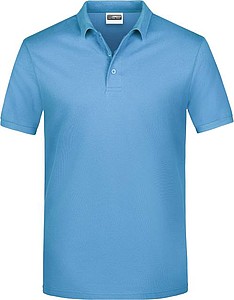Pánské piqué polo James & Nicholson, světle modrá, XL - reklamní polokošile