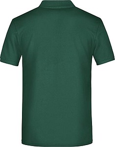 Pánské piqué polo James & Nicholson, tmavě zelená, 3XL