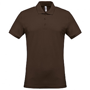 Pánské polotriko KARIBAN SHORT-SLEEVED PIQUÉ POLO SHIRT, tmavě hnědá, L