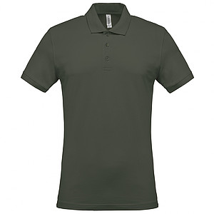 Pánské polotriko KARIBAN SHORT-SLEEVED PIQUÉ POLO SHIRT, vojenská zelená tmavá, 2XL