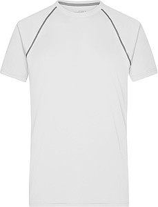 Pánské sportovní tričko James Nicholson sports T-shirt men, bílá/stříbrná, vel. S