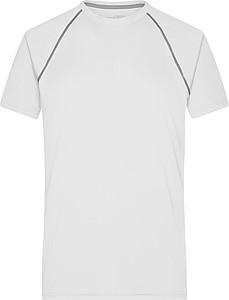 Pánské sportovní tričko James Nicholson sports T-shirt men, bílá/stříbrná, vel. XL