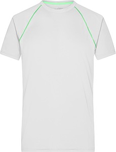 Pánské sportovní tričko James Nicholson sports T-shirt men, bílá/zelená, vel. S