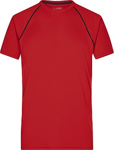 Pánské sportovní tričko James Nicholson sports T-shirt men, červená/černá, vel. L