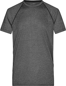 Pánské sportovní tričko James Nicholson sports T-shirt men, šedý melír/černá, vel. L