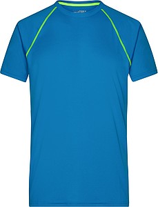 Pánské sportovní tričko James Nicholson sports T-shirt men, sv. modrá/jasně žlutá, vel. L