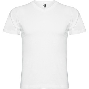Pánské tričko s krátkým rukávem,výstřih do V, ROLY SAMOYEDO, bílá, vel. S - firemní trička s potiskem
