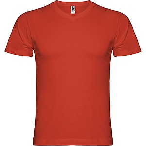 Pánské tričko s krátkým rukávem,výstřih do V, ROLY SAMOYEDO, červená, vel. XL