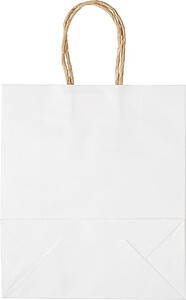 Papírová dárková taška, 18 x 8 x 21 cm, bílá