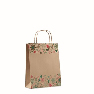 Papírová dárková taška s vánočním motivem, 18x8x21cm - ekologické reklamní předměty